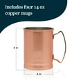 thumbnail image 2 of Libbey 14 Oz Classic Copper Moscow Mule Mugs with Handle, Moscow Mule Cups Set of 4 , Copper Cups for Drinking Iced tea, Water and More, 2 of 4