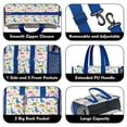 thumbnail image 3 of Teacher Tote Bag,Colorful Cartoon Dinosaurs Repeated Scenery Pattern Teacher Utility Tote Bag,Large Work Tote Bags for Women with Multiple Pockets,Top Zipper Closure,13.8x10.6x6.7 Inch, 3 of 5