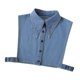 thumbnail image 2 of Cuello falso desmontable elegante traje profesional mitad superior mitad camisa blusa Azul, 2 of 8