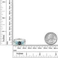 thumbnail image 4 of Gem Stone King 2.06 Ct Oval Blue Mystic Topaz Blue Apatite 925 Sterling Silver Moissanite Ring (Size 7), 4 of 4