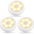 thumbnail image 1 of 3Pack LED Motion Sensor Lights Indoor, Closet Lighting, Battery Operated Night Light, Warm White, 1 of 5