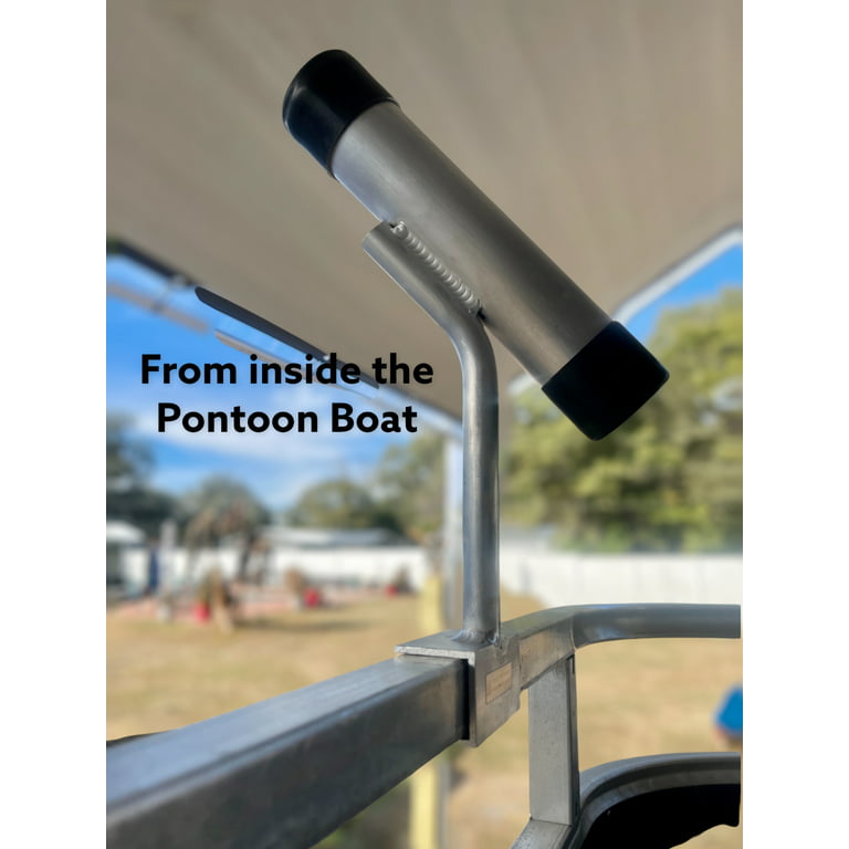Pontoon boat fishing rod holder No Drilling No Bolts!