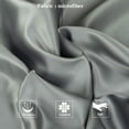 thumbnail image 2 of Zippered Satin Pillow Cases for Hair and Skin, Luxury Queen Hidden Zipper Pillowcases Set of 2, 20 x 30 Inches, Dark Grey, 2 of 7