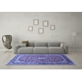 thumbnail image 3 of Ahgly Company Machine Washable Indoor Rectangle Medallion Blue Traditional Area Rugs, 5' x 7', 3 of 4