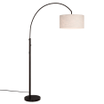 thumbnail image 2 of Bouclair Black Arched Metal Floor Lamp with Linen Shade, 2 of 3