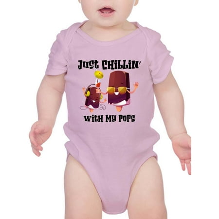 

Smartprints Infants Graphic Tee - Chillin With My Pops - Regular Fit 100% Cotton