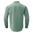 thumbnail image 4 of Mens Casual Button Down Shirts Lapel Three Quarter Sleeve Casual Solid Color Man Shirt Holiday Wear, 4 of 4