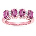thumbnail image 3 of Star K� Oval 5x3 Simulated Pink Tourmaline 4 Four Stone Band Ring, 3 of 9