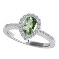 thumbnail image 3 of Mauli Jewels Rings for Women 1.40 Carat Diamond and Pear Shaped Green Amethyst Ring 4-prong 10K White Gold, 3 of 6