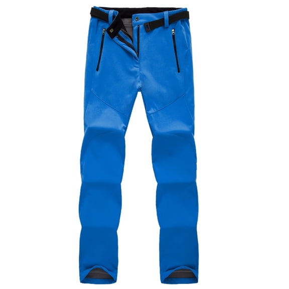 POIUYTR Women's Fleece Lined Hiking Pants Waterproof Insulated Softshell Pants Outdoor Snow Ski Pants Winter Warm Hunting Pants Zipper Bottom