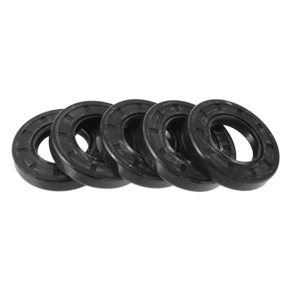 Sello de aceite universal Unique Bargains TC de doble labio con resorte de acero, sello de eje rotativo 38x70x12mm, alta presión, caucho NBR negro, 5 Pcs