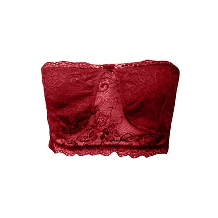 

NECHOLOGY Women s Sexy Lace Back Wrap Chest Bra With Base Underwear Vintage Japanese Kimono Rose Underwear Red X-Large