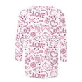 thumbnail image 5 of Hamky T-shirts pour Femmes Manches 3/4 Hauts Imprimés Cœur T-Shirts pour Femmes Manches 3/4 Col Rond T-Shirts Graphiques Hauts de Vacances T-Shirts Graphiques T-Shirts Femmes Blanc 4TG, 5 of 5