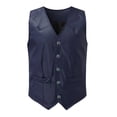 thumbnail image 4 of Men Western Cowboy Vest,Vintage Western Suit Vests,Slim Fit Wedding Faux Leather Vests Sleeveless Jacket Big and Tall Size M-4XL Blue, 4 of 4