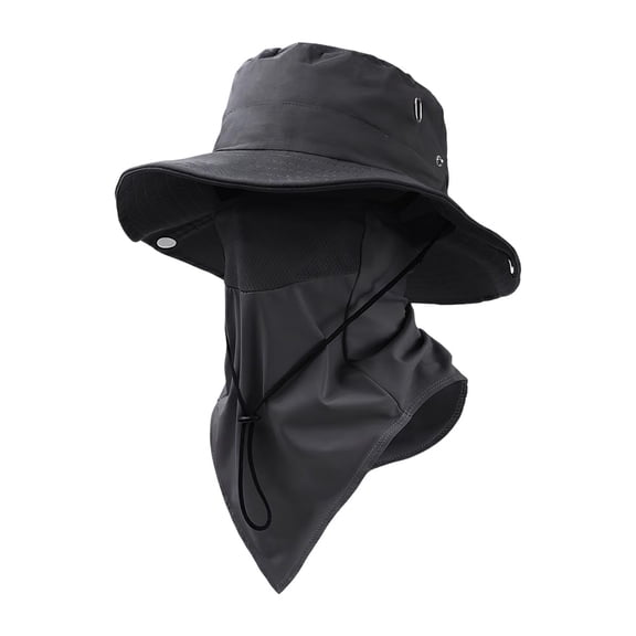 Fishing Hats, Breathable Wide Brim Sun Hat With Detachable Face Mask, Adjustable Foldable Unisex Hat for Fishing, Hiking, Camping & Golfing