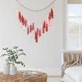 thumbnail image 3 of Tapiz tejido de macramé con borlas, adornos de fondo bohemios, decoración para colgar en la pared Rojo, 3 of 8