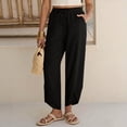 thumbnail image 3 of Tumotour Cuffed Pants for Women Drawstring Sports Trousers Athletic Workout Running Joggers with Pocket Lace Up Button Pants, 3 of 6