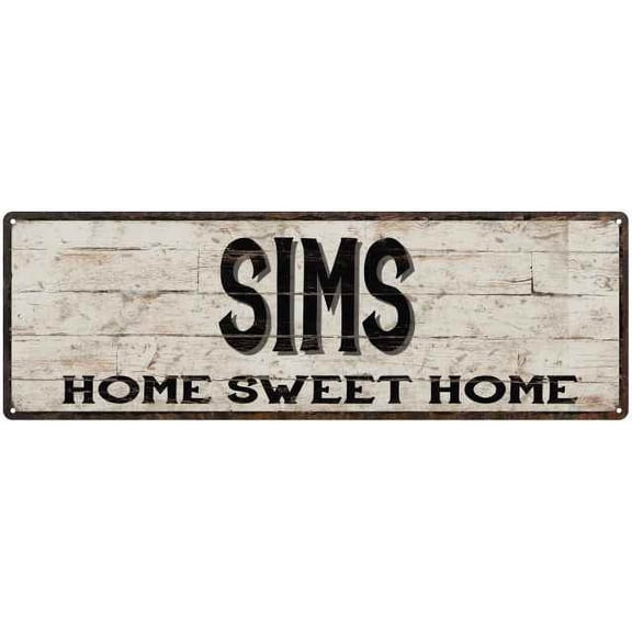 SIMS Rustic Home Sweet Home Sign Gift 6x18 Metal Decor 206180084254