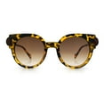 thumbnail image 5 of Womens Ornate Fancy Thick Mod Plastic Round Horn Fashion Sunglasses Tortoise - Brown, 5 of 8