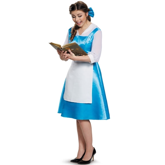 Tween Girl's Princess Beauty And The Beast Belle Blue Dress Costume Large 10-12