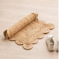thumbnail image 2 of Hand Woven Farmhouse Jute Area Scalloped Rug Natural Scallop Pattern Jute Bohemian Base Natural Trim Rug (Natural, 2'x6'), 2 of 4