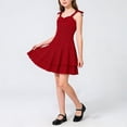 thumbnail image 2 of SBYOJLPB Robe pour Enfants Couleur Unie Col Rond Sans Manches pour Tailles Moyennes à Grandes Jupe Décontractée Confortable Robe d'Été Décontractée, 2 of 5