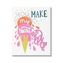 Stupell Industries Make My Heart Melt Summer Ice Cream Treat Graphic Art Gallery Wrapped Canvas Print Wall Art, Design by Dominika Godette