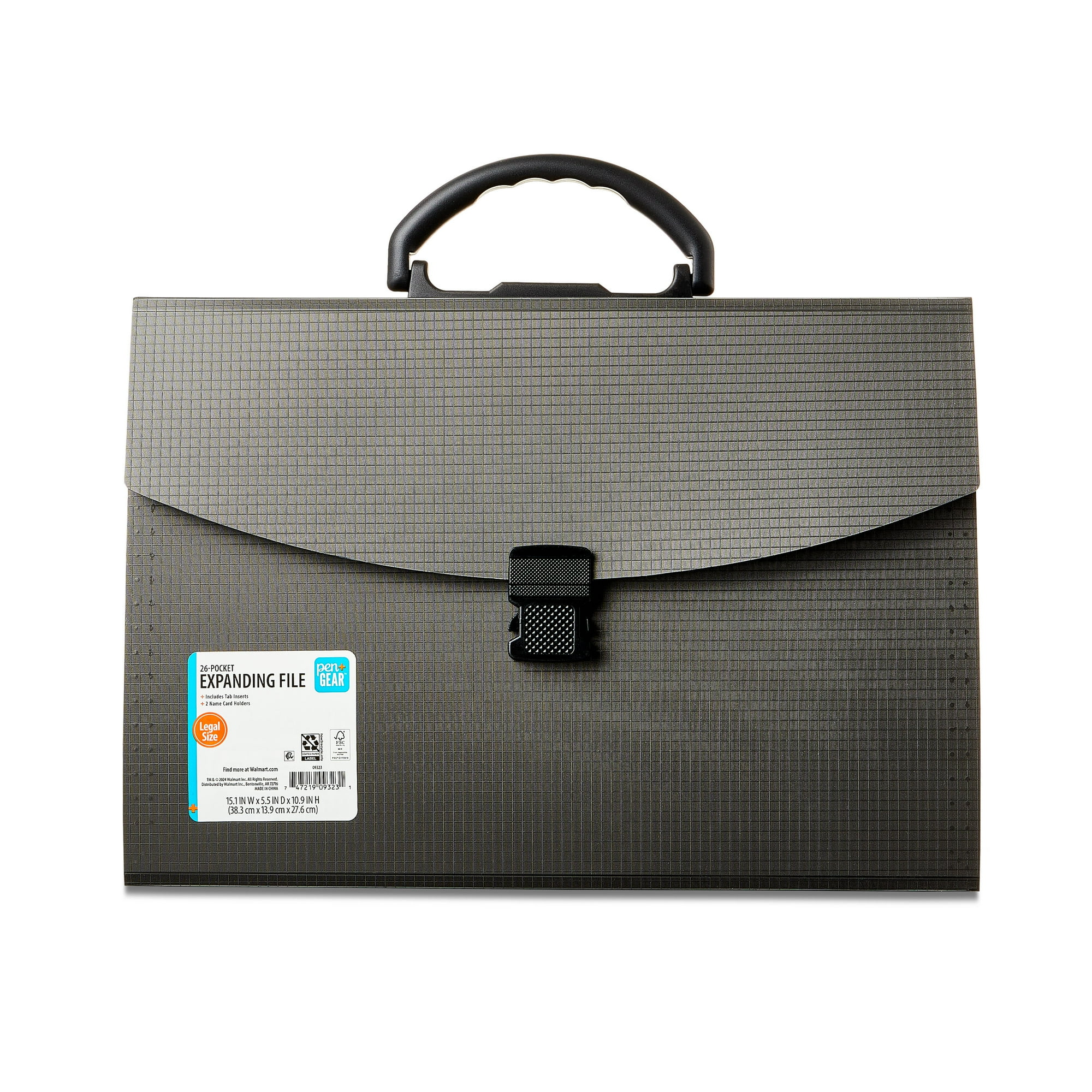 Pen+Gear 26-Pocket Expanding File Folder, Legal Size, Black, 1 Count