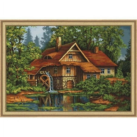 UPC: 4840746008221 | Luca-S Mill In The Forest Counted Cross-Stitch Kit