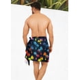 thumbnail image 2 of HAPPY BAY Men's Pareo Standard Swimsuits Elegant Holiday Vacation Sarong Swimwear Mini Swim Beach Wrap for Men One Size Colorful Palm Trees, Navy Summer Vacation, 2 of 6