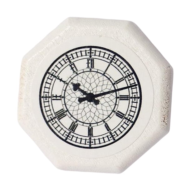 Reloj de pared de cocina para casas de muñecas Reloj de pared en miniatura para casa de muñecas en relación 1:12 Blanco
