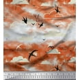 thumbnail image 1 of Soimoi Satin Silk Fabric Clouds & Flying Swift Bird Print Fabric by the Yard 42 Inch Wide, 1 of 1