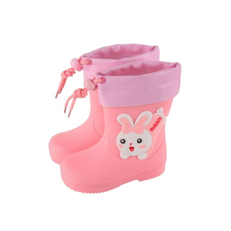 

Ritualay Girls Boys Waterproof Boot Lightweight Rain Boots Non Slip Garden Shoes Pull On Comfort Rainboot Outdoor Wide-Calf Pink Style C Removable Liner 2Y