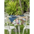 thumbnail image 2 of Easter Outdoor Tablecloth - 54 Inch Round Dining Table Cover, Rabbit Sheep Eggs Butterfly Flowers Pink Grid Waterproof Outdoor Table Cloth with Umbrella Hole & Zipper for Picnic/Patio/Party, 2 of 7