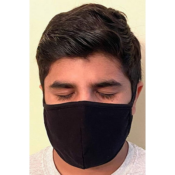 Made in USA Fashion Protective 2 Ply Face Mask Unisex Washable Cotton Mask Hand Made… (Black)