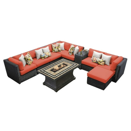 - TK Classics Venice Wicker 10 Piece Patio Conversation Set with 2 Sets of Cushion Covers