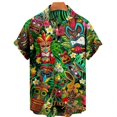 thumbnail image 2 of Camisa Tiki Moai para hombre, ropa con estampado 3D, camisas hawaianas, blusas con gráficos de calaveras de terror de civilización vintage, camisas casuales Y2k Aloha, 2 of 4