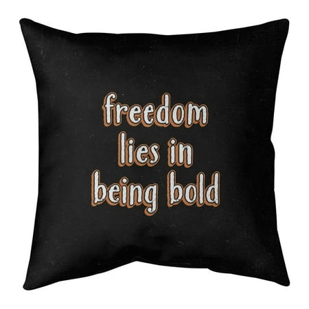 UPC: 0670507572449 | ArtVerse Quotes Be Bold Inspirational Quote Chalkboard Style Pillow (w/Rmv Insert)-Spun Poly 14 x 14 Medium