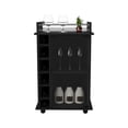 thumbnail image 4 of Two Shelves, Six Cubbies - Black Bar Cart Ideal for Home Bars, 4 of 5