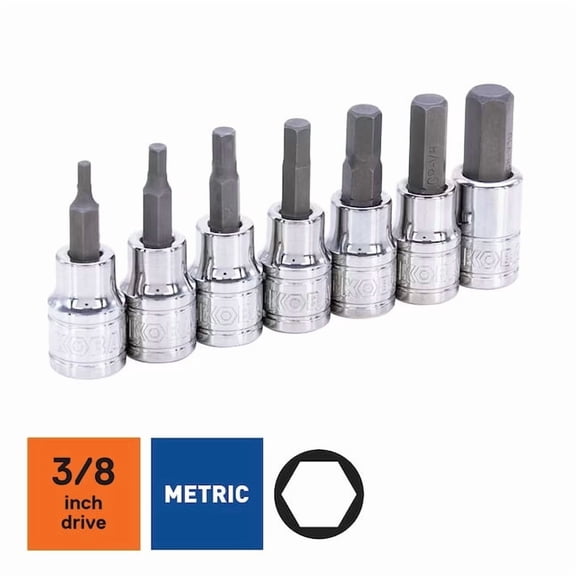 Kobalt 7-Piece 3/8-in Drive Set Hex Bit Driver Socket Set