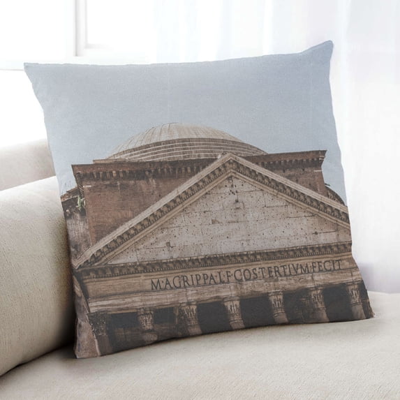 Ahgly Company Sites Pantheon Rome Indoor Throw Pillow, 18 inch by 18 inch