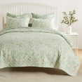 thumbnail image 2 of Greenland Home Fashions Olivia Butterfly Floral Print Cotton-Rich Quilt Set, 3-Piece Full/Queen, 2 of 9
