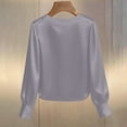thumbnail image 7 of BLVB Womens Going out Satin Tops Pearl Elegant Silky Office Work Shirts Long Sleeve Evening Party Blouses, 7 of 7