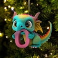 thumbnail image 1 of Colgante de dinosaurio de acrlico navideño de 26 letras, decoracin para fiesta de dinosaurios, 1 of 4