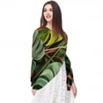thumbnail image 5 of Tropical Plants Elegant Chiffon Silk Scarf - Lightweight Breathable Translucent Wrap Shawl for Women - 70.86x28.7in, 5 of 6