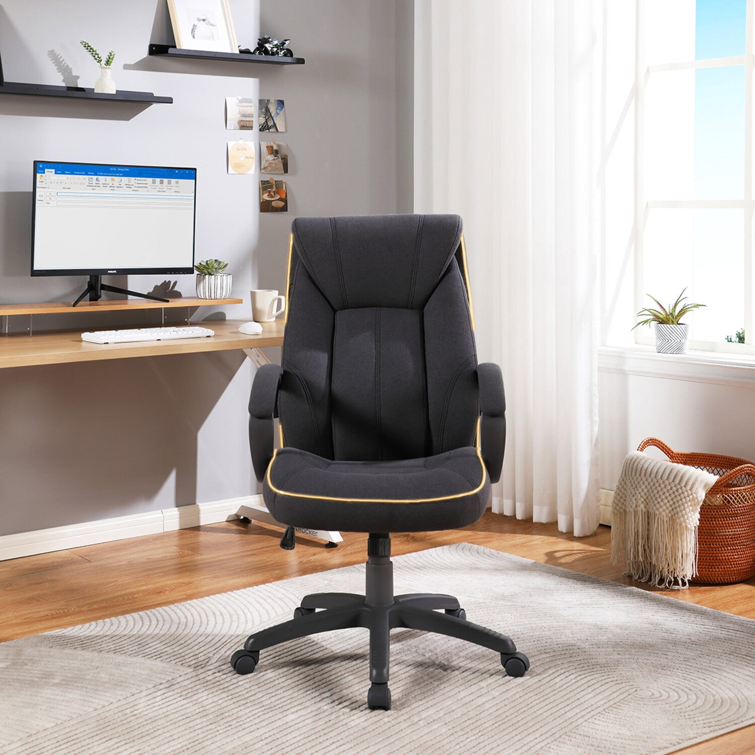 X Rocker Lucent PC Gaming Chair with LED Lighting, Grey
