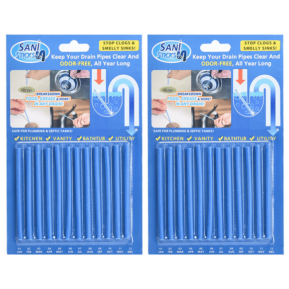 Drain Sticks Drain Stix Drain Cleaner & Deodorizer Sticks Drainstix for Clogs Kitchen Bathroom Sinks Unclog Eliminate Odor Septic Tank