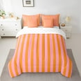 thumbnail image 3 of Feelyou Orange Pink Striped Bedding Comforter Set 7pcs for Kids, Abstract Ombre King Bedding Sets, Modern Fashion Reversible Bed Sheets, Breathable Home Decor, 3pcs, 3 of 8