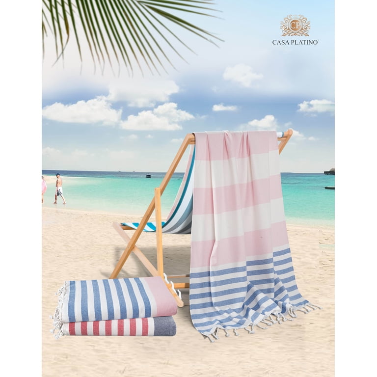Beach Towel 2 Pack - Oversized 39x72 Inch Turkish Towels, Quick Dry, Sand Free, Super Absorbent