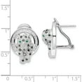 thumbnail image 4 of Sterling Silver Rhod-Plated Cz Circle With Cheetah Post Omega Back Earrings (20.06 X 15.89) Made In China qe16504, 4 of 5